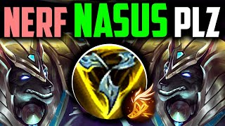 NASUS IS A MONSTER NOW (DON'T DIE HIT 6 WIN...) How to Play Nasus Top & CARRY Season 14