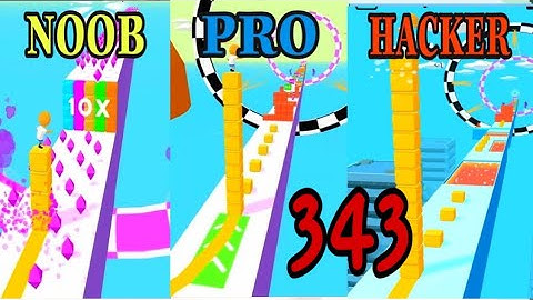 NOOB vs PRO vs HACKER in Cube Surfer ❤️ All Levels Gameplay
