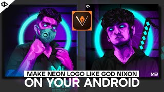 How to make gaming NEON vector logo like GOD NIXON 2.0 on android // Adobe draw tutorial .(HINDI) E1