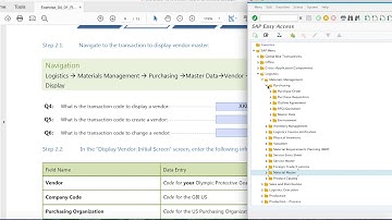 Comm 226 SAP tutorial | review procurement master data document