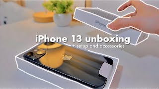 iphone 13 unboxing + setup and accessories