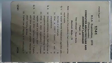 Computer Architecture and Assembly Language BCA paper