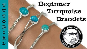 3 Dainty Turquoise Cuff Projects : A Beginner Silversmithing Tutorial