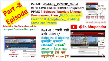 Part 8: PPMO | Bolpatra Tutorials|APP, MYP ,Bid Documents_Creation & E-Bidding Complete Process All