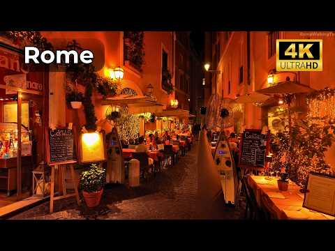 Rome, إيطاليا | Via della Conciliazione | جولة مسائية في المدينة 4K