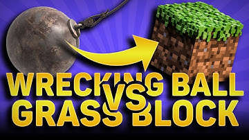 Wrecking ball vs grass block [Realistic Physics Simulation]