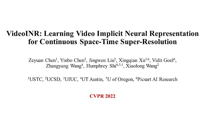VideoINR: Learning Video Implicit Neural Represent...