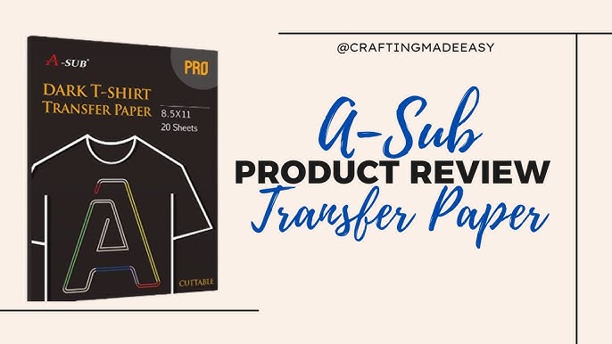 A-SUB Dark Fabric Transfer Paper 8.5''x11'' Compatible with Inkjet