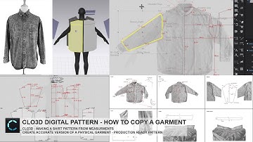 CLO3D Digital Version Physical Garment Draft Shirt Pattern Working from Measrurments for Production