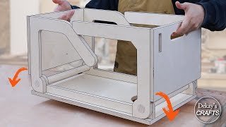 Unique small kitchen Idea! for tiny space / folding box for car camping / woodworking is awesome =)