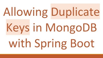 Allowing Duplicate Keys in MongoDB with Spring Boot