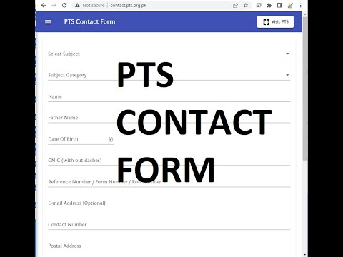 PTS Contact Form   How to Contact With Pakistan Testing Service HelpDesk