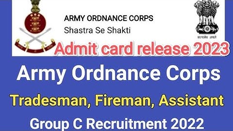 AOC tradesman or fireman vacancy admit card release 2023.#aoc
