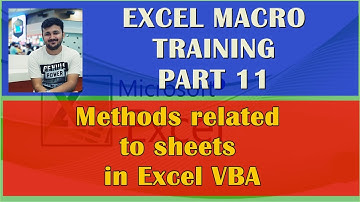 Methods related to sheets in Excel VBA - Macro - Part 12