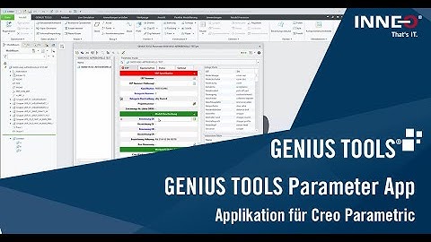 GENIUS TOOLS Parameter App für Creo Parametric