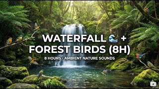 หลบลกกลางปาใหญ เสยงนำตก นกรอง 8H ลดความเครยด Waterfall Birds For Deep Sleep