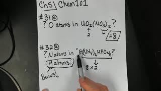 CHEM101 - Chapter 5: Counting Atoms in Chemical Formulas