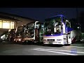 やはりプロの方は上手です。夜間の転回車庫入れじっくりと　九州中央観光＆九州産交バス3/3 The expert drivers.