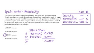 Special Order Idle Capacity Decision (Type 1) | RU Managerial Accounting 275