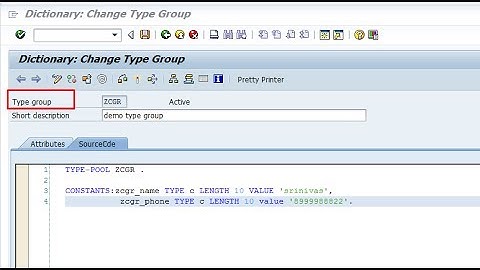 How to create Type Group in SAP ABAP
