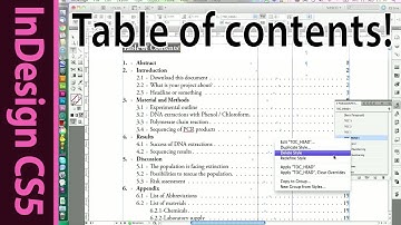 InDesign Table of Contents for text documents - CS5 Tutorial (Part 7)