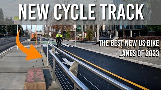 New Redmond Bike Lanes - Best in USA for 2023 [156th Ave NE Cycle Track][Bike Infrastructure]