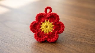 Beautiful Crochet Flower Keyring | Small &amp; Easy Crochet Project