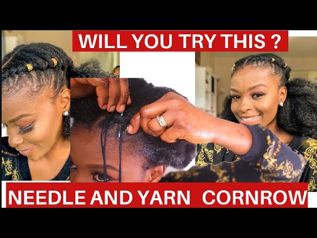 How to: Needle & Thread/yarn Cornrow, How to do needle and thread cornrow, Tutorial #.17 