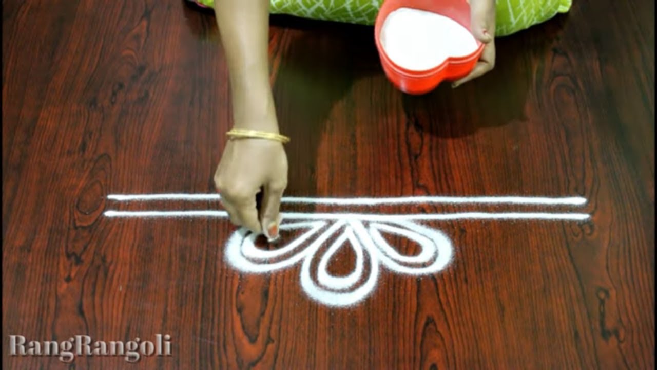 Easy Border Rangoli | Simple Daily Borders | Border Muggulu ...