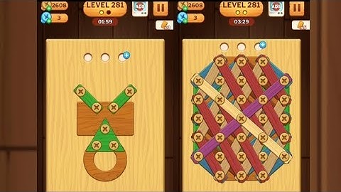 Screw Puzzle: Wood Nut & Bolt - Level 281
