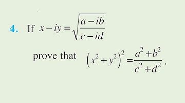 If x - iy = √(a - ib)/(c - id) Prove that: (x² + y²)² = (a²+ b²)/(c² + d²) Miscellaneous Question 4