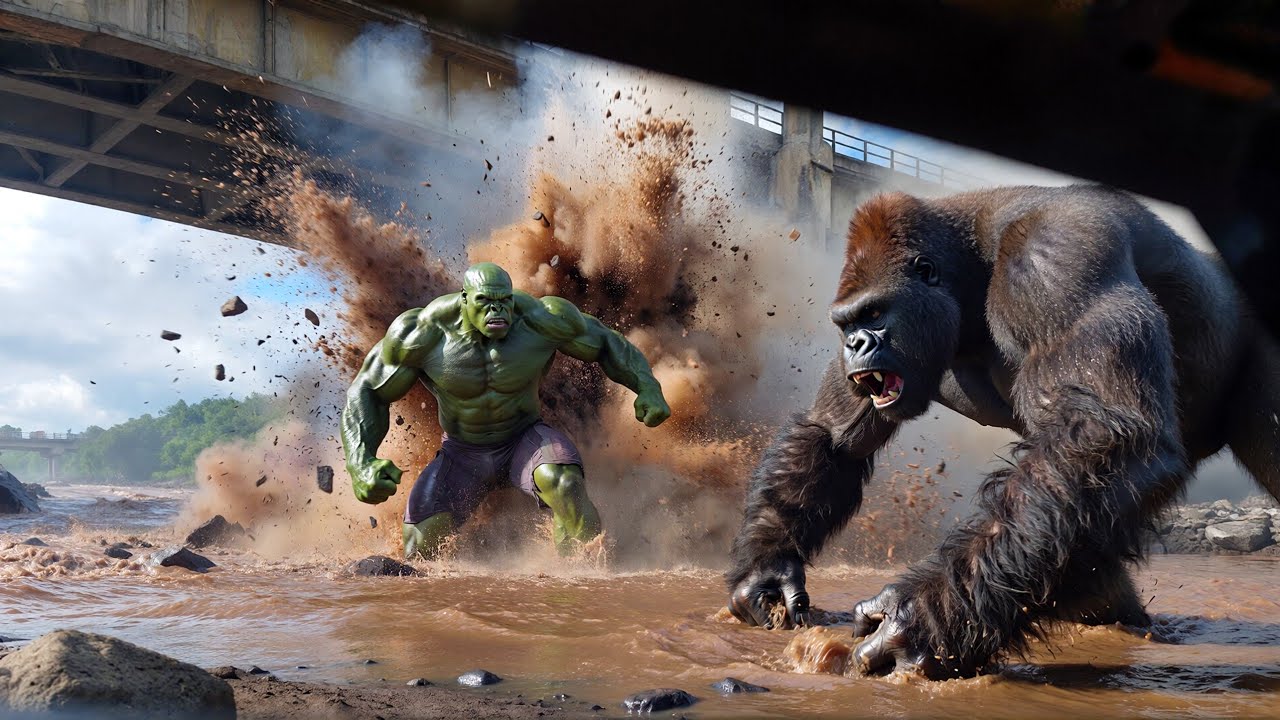 Giant Gorilla vs Giant Green Titan | A Colossal Clash Beyond the Forest