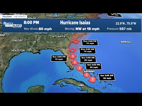 5 p.m. advisory on Hurricane Isaias