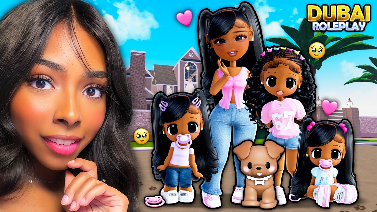 I Adopted REALISTIC SISTERS IN DUBAI ROLEPLAY 👶🏽 (Roblox Snapchat)