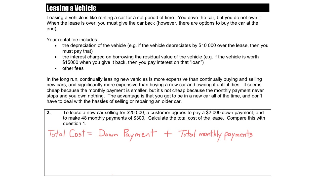 MBF3C 3-04 Obtaining a Vehicle - YouTube