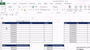 Highline Excel 2013 Class Video 29: Flash Fill: Extract, Combine, Insert, Reverse Data (25 Example)