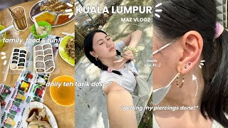 KUALA LUMPUR VLOG 🍜 *second/third lobe piercings!*