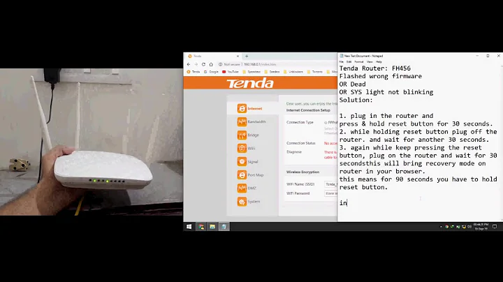 Tenda Router Wrong Firmware flashed, Dead or sys light not blinking SOLUTION