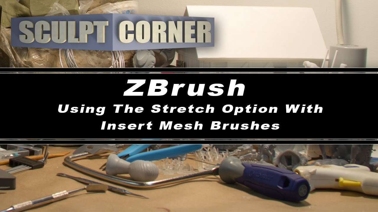 ZBrush: Using the Stretch Option with Insert Mesh Brushes - YouTube