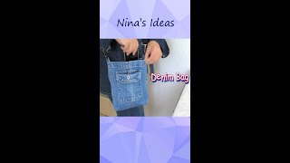 DIY Jeans Bag Purse In 10 Minutes - Super Easy Sling Bag From Old Denim - Old Jeans Crafts Ideas