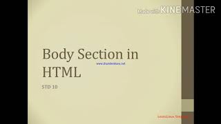 Body section in HTML - STD 10