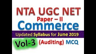 UGC Net Paper 2 Commerce Auditing MCQ Vol3 | UGC NET 2023 exam date | important mcq on auditing #PGT