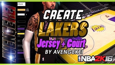 NBA 2K16 Pro Am - AvengeKei Lakers Court & Jersey Creation TUTORIAL ( FREE HD Images )