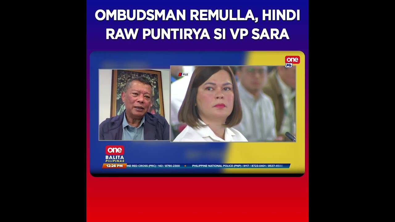 Ombudsman Remulla, hindi raw puntirya si VP Sara | One Balita Pilipinas