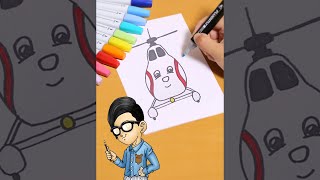 【トーマス】簡単な描き方　ハロルドのイラスト　#shorts