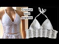 Crochet lacey bralette tutorial  crochet crop top  crochet lace stitch