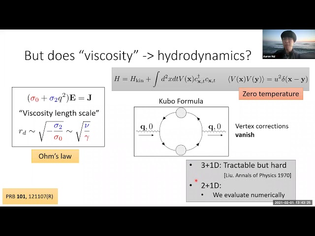 ron Hui Beyond Ohm S Law Bernoulli Effect And Streaming In Electron Hydrodynamics 21 02 01 Youtube