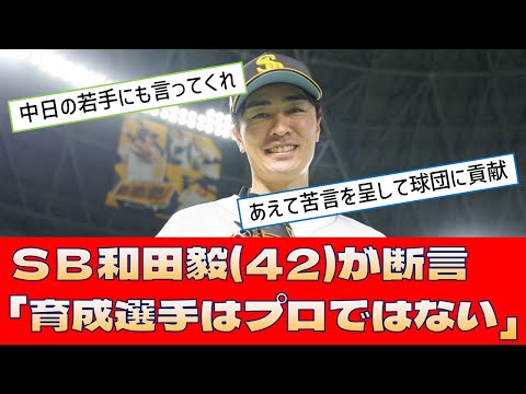 【ソフトバンク 和田毅】ＳＢ和田毅(42)が断言「育成選手はプロではない」【プロ野球 2ch 5ch なんJ】