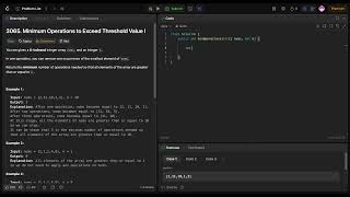 Leetcode 3065 - Minimum Operations to Exceed Threshold Value