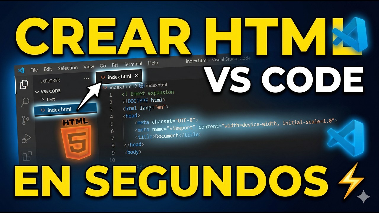 Datachant Html Visual Como crear un archivo HTML en Visual Studio Code (EN SEGUNDOS) - YouTube